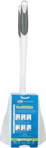 Clorox Toilet Plunger and Bowl Brush Combo with Caddy, 6.75 x 7 x 19.5 in, White/Gray (Pack of 12)
