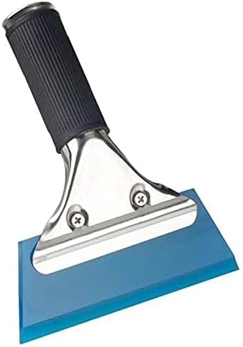 Durable Pro Stainless Steel Squeegee Anti-Slip Handle with 5" Rubber Blue Max Blade