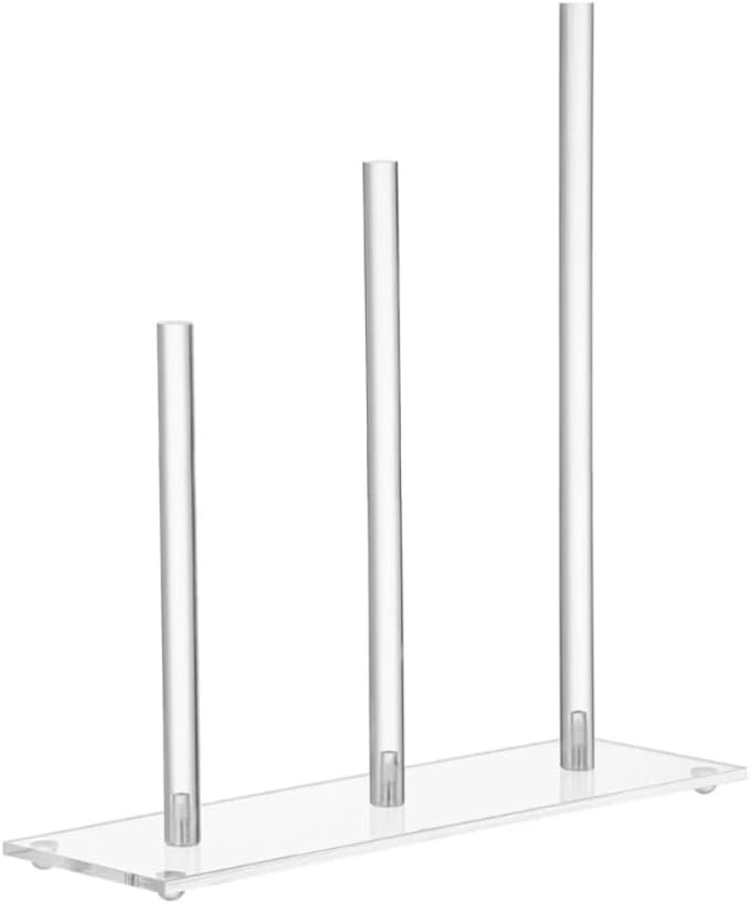Acrylic Hair Organizer with Non-Slip Base - Transparent Headband Holder for Hair Ties, Scrunchies & Accessories, Dressing Table Display Rack(3 Row)