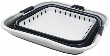 SAMMART 42L (11 gallon) Collapsible Plastic Laundry Basket - Foldable Pop Up Storage Container/Organizer - Portable Basket - Space Saving Hamper (Grey/Slate Grey (Set of 2))