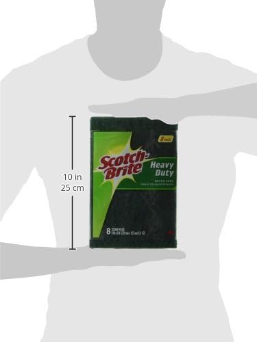 Scotch-Brite Heavy Duty Large Scour Pads, Scouring Pads for Kitchen and Dish Cleaning, 8 Pads (Pack of 4)