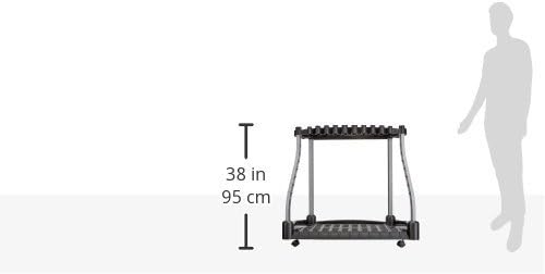 Rubbermaid Garage Tool Tower Rack Easy to Assemble Wheeled Organizes up to 40 Long-Handled Tools/Rakes/ Brooms/Shovles in Home/House/Outdoor/Shed Black