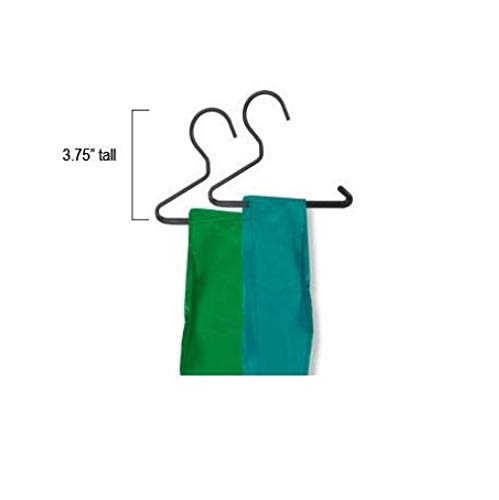 NAHANCO 4¾” Mini Rubberized Hanger for Ties/Leggings, Black (Pack of 12)