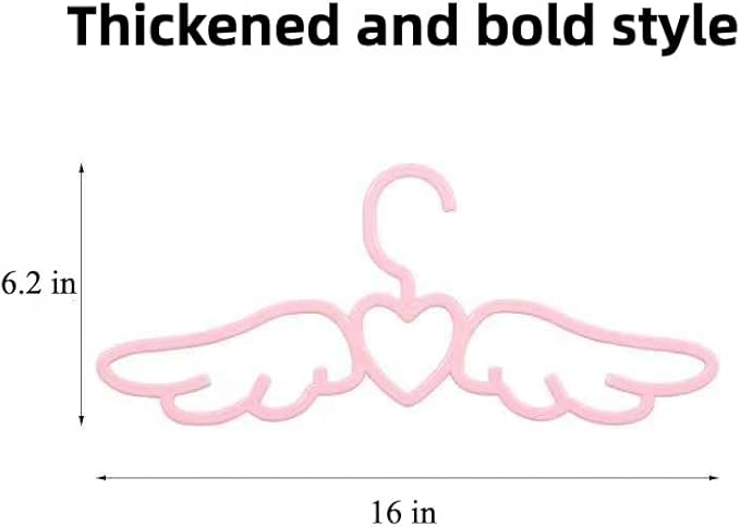 Cute Angel Wing Clothes Hanger - Heart-Shaped Design for Dorm Room - Perfect for Ties, Scarves, and Accessories (10 Pcs)