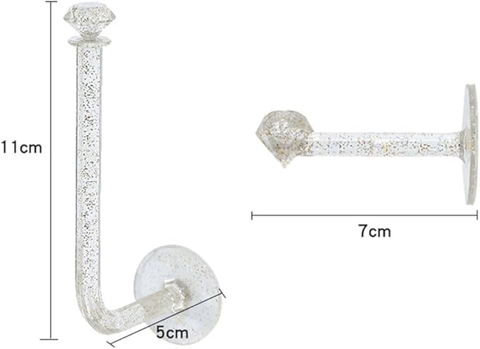 4PCS Adhesive Scrunches Stand Holder Clear Glitter Wall Mounted Hooks Bracelet Necklace Jewelry Display Stand Hair Ties Holder Headband Holder Rack DIY Hair Accessories Organizer