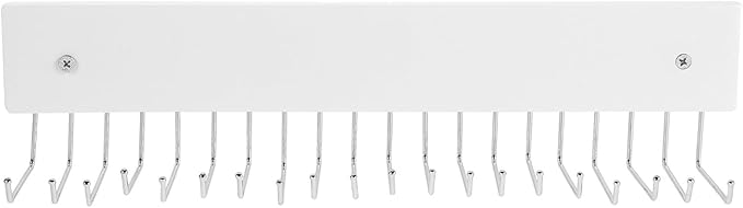 TOYANDONA Wall-Mounted Rotating Strap and Tie Rack Organizer, Beech Material Strap Storage Hanger with Hooks for Closet and Entryway, Space-Saving Accessory Organizer for Men and Women