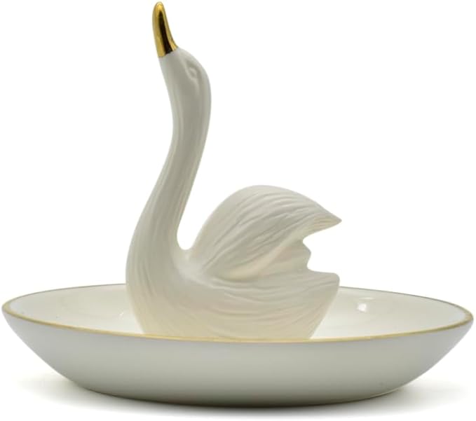 Swan Posture Trinket Tray Decorative Ring Holder Jewelry Storage Dish