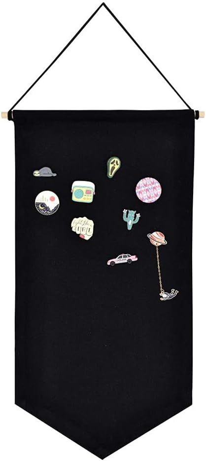 Hanging Brooch Pin Organizer, Pin Badge Hanging Holder Display Banner, Canvas Jewelry Storage Holder Wall Han-ging for Earrings Necklace