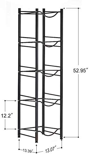 LIANTRAL Water Cooler Jug Rack, 5-Tier Heavy Duty Water Bottle Holder Storage Rack for 5 Gallon Water Dispenser, Save Space (Black)…