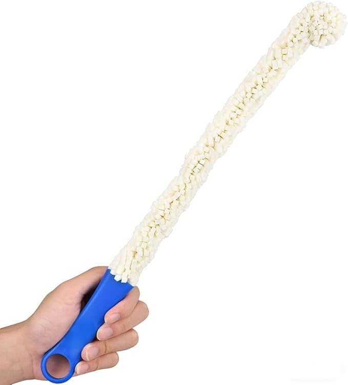 2 Pieces Decanter Cleaning Brush Bottle Cleaner Brush for Narrow Neck Bottle 17'' Long Bendable Foam Brush Cleaner Kicten Cleaning Tool for Glassware Goblets Tall Glass Drinking Cup Hookah Tank