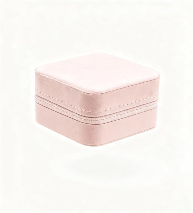 Small Travel Jewelry Box Organizer, Pink, 10 x 10 x 5 inches, Portable Storage Case with Compartments