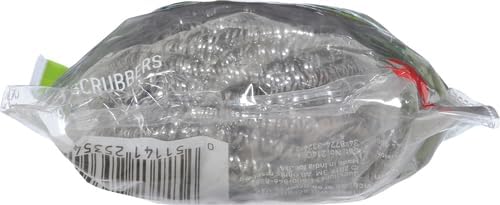 Scotch-Brite Stainless Steel Scrubber for Cleaning Kitchen, Household, and Dishes - 3 Scrubbers (Pack of 2)