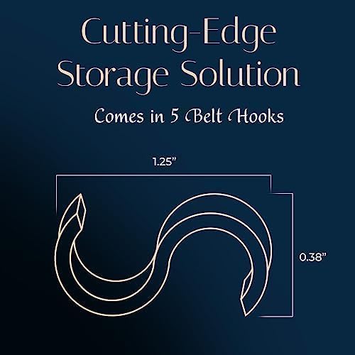 TieMaster Belt S Hooks, 5-Piece S Hooks for Hanging Belts, Purses and Other Accessories, Heavy-Duty Belt Hanger for Tie and Scarf Racks, Versatile and Easy to Attach, Gray, 1.75 x 0.38 Inches