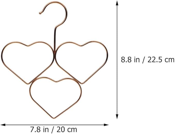 4pcs Rose Gold Heart Shape Scarf Hangers Metal Non-Slip Closet Organizer for Shawls Neckties Space Saving Accessory Storage