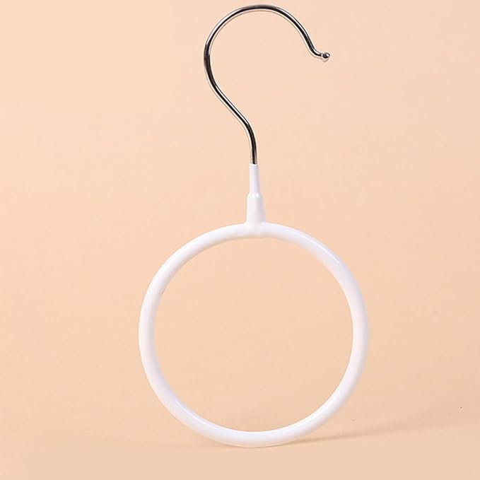 4pcs Metal Round Scarf Organizer Hangers with Plastic Coating, Tie and Belt Holder for Closet Storage, Small Size Black and White, Multipurpose Accessory Rack for Home and Bedroom