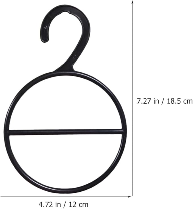 Multi-Functional Tie Hanger and Belt Holder Closet Organizer, Black Scarf Hanging Ring Rack for Wardrobe Storage, Space-Saving 10pcs Accessory Organizer