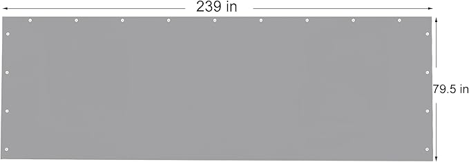 Rutile 10x20 Carport Replacement Sidewall, 180G PE Waterproof & UV Protected Sidewall Cover (Gray, Sidewall kit Panel Set of 4 w/o Mesh Windows)