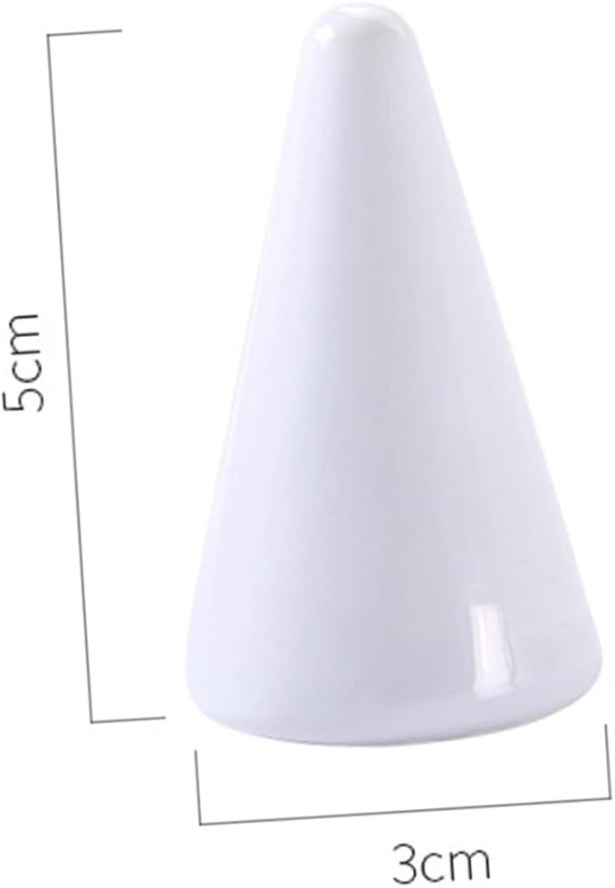 VANZACK 6pcs White Ceramic Cone Shaped Storage Holder Jewelry Organizer for and Accessories for Dressing Tables and Displaying Valuables