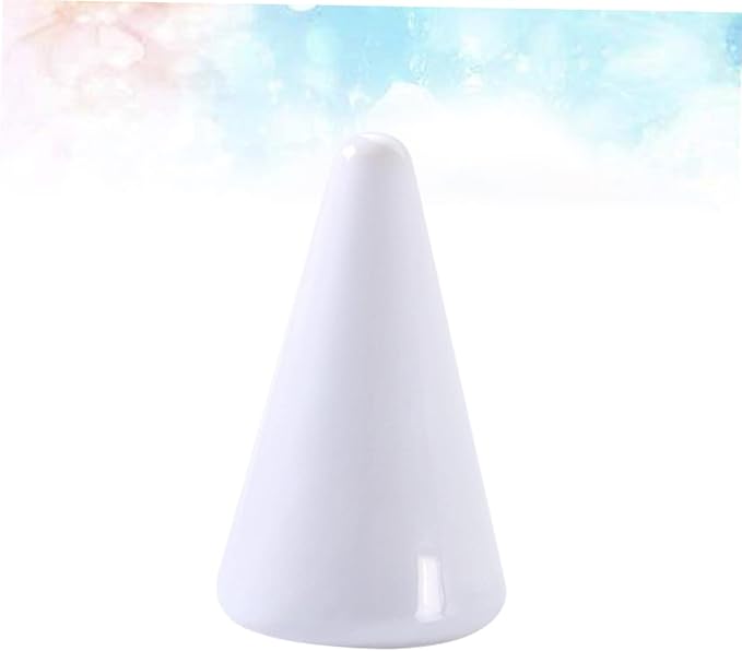 VANZACK 6pcs White Ceramic Cone Shaped Storage Holder Jewelry Organizer for and Accessories for Dressing Tables and Displaying Valuables