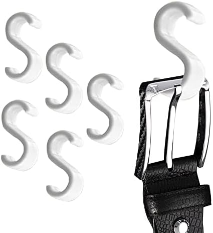 TieMaster Belt S Hooks, 5-Piece S Hooks for Hanging Belts, Purses and Other Accessories, Heavy-Duty Belt Hanger for Tie and Scarf Racks, Versatile and Easy to Attach, Gray, 1.75 x 0.38 Inches