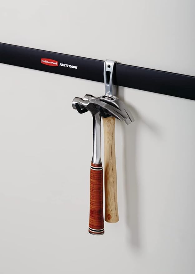 Rubbermaid FastTrack Cord Hook Garage Organization and Storage Heavy Duty Storage for Coolers/Cords/Ropes/Hoses