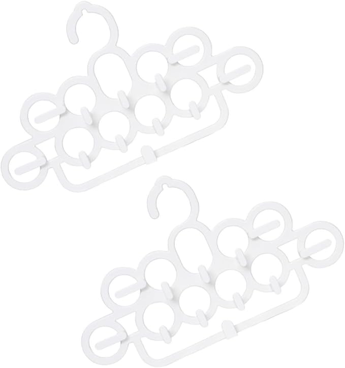 2pcs Multifunctional Plastic Tie Hangers and Scarf Belt Storage Rack for Wardrobe Organization, White Multifunctional Closet Accessory Organizer for Home Use