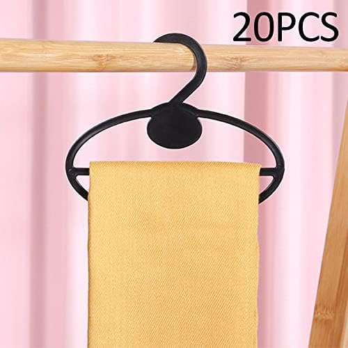 20 X Scarf Shawl Tie Organizer Accessories Holder Portable Neckerchief Rack Display Space Saving Closet Organizer (Black 13cm)