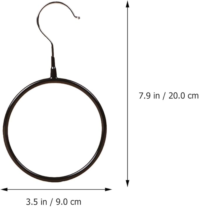 6pcs Metal Scarf Organizer Rings, Black and White Small Size Storage Holder for Neckties and Shawls, Home Closet Hanging Accessory Organizer for Scarves and Belts