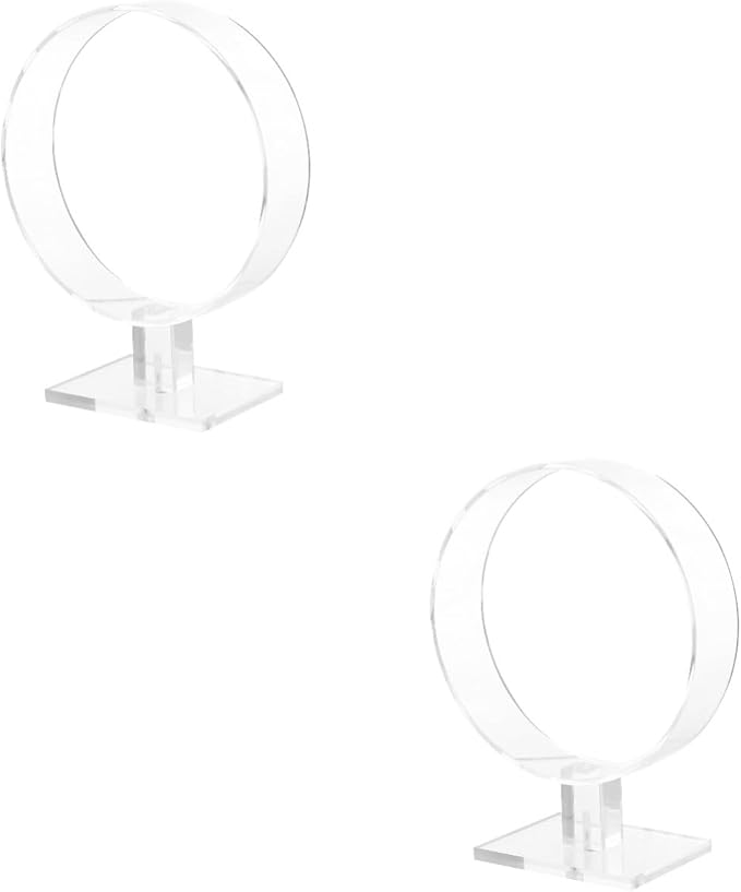 2pcs Round Shape Acrylic Headband Display Stand Stylish Hairband Holder for Girls Lightweight and Hair Accessory Organizer for Room Decor and Hairband
