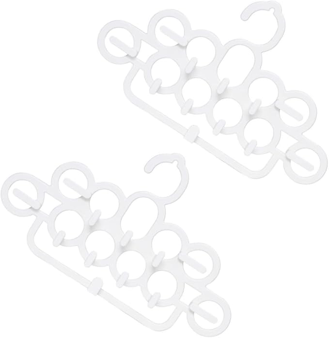2pcs Multifunctional Tie Hanger Belt and Scarf Organizer Rack Plastic Storage Hooks for Wardrobe Closet Accessory Organization at Home