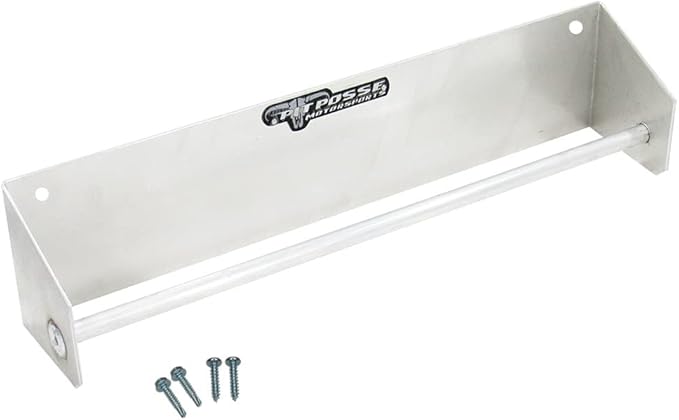 Pit Posse 464 Tie Down Hanger Holder Aluminum Rack - Made in USA - Wall Mounted for Enclosed Race Trailer Garage Shop Storage Organizer- Holds Tie Downs, Ratchet Straps, Bungee Cords (Silver)