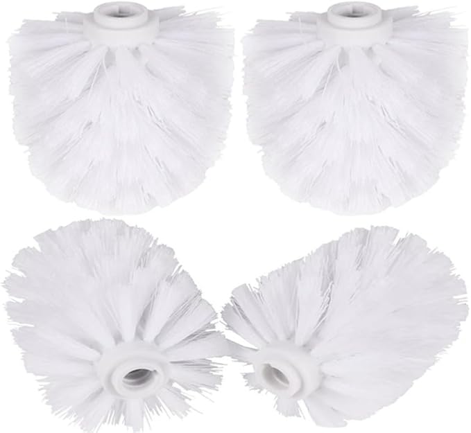4PCS Toilet Brush Replacement Head Cleaning Tool,Toilet Bowl Brush Head Replacement with Sturdy Stiff Bristles for Bathroom (White)