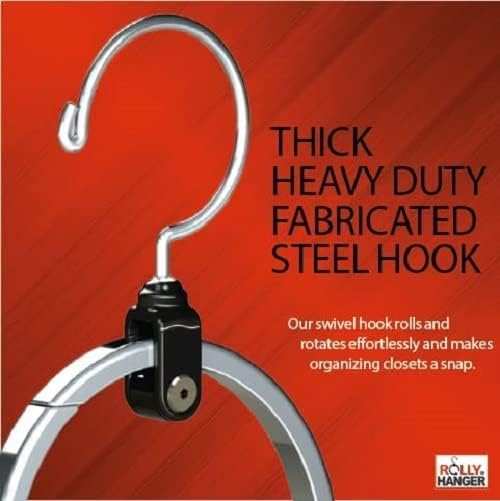 Rolly Hanger® Closet Space Saver – Premium Rotating Aluminum Organizer for Belts, Ties, Hats & Handbags – Heavy Duty 360° Swivel – Declutter & Maximize Storage (3 Pack)