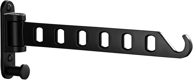 Laundry Drying Rack Wall Mounted Clothes Drying Rack Clothes Hanger Coat Hanger Garment Hooks Metal Clothes Hooks Black