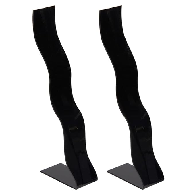 2 Pieces Acrylic Hair Clip Display Stand Hair Clip Storage Rack Jewelry Storage Rack S-Shaped Hairclip Display Stand Hairpin Display Holder Hair Clip Organizer Stand Holder(Black, L)