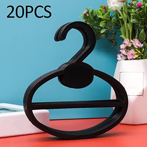 20 X Scarf Shawl Tie Organizer Accessories Holder Portable Neckerchief Rack Display Space Saving Closet Organizer (Black 13cm)