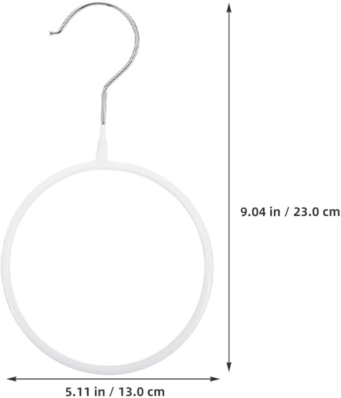 10pcs White Plastic-Coated Large Scarf and Belt Hangers Metal Closet Organizer for Tie and Shawl Storage Home Accessory Organizer Rack
