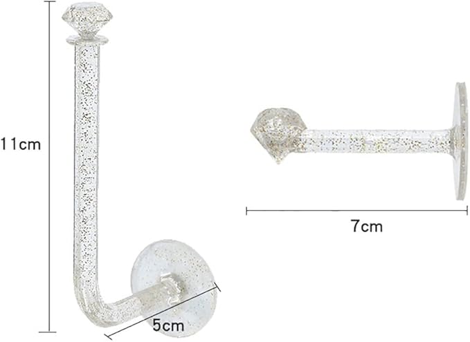 Transparent Gold Powder Adhesive Scrunchies Holder Organizer, 2 Pcs, Hair Accessories Organizer, Wall Hooks, Headband Hairband Hair Ties Holder for Women Girls