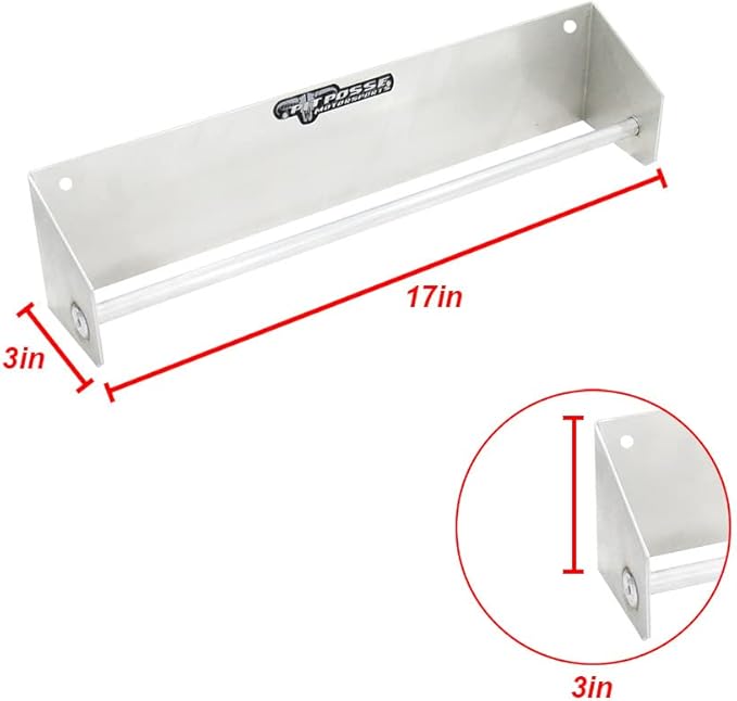 Pit Posse 464 Tie Down Hanger Holder Aluminum Rack - Made in USA - Wall Mounted for Enclosed Race Trailer Garage Shop Storage Organizer- Holds Tie Downs, Ratchet Straps, Bungee Cords (Silver)