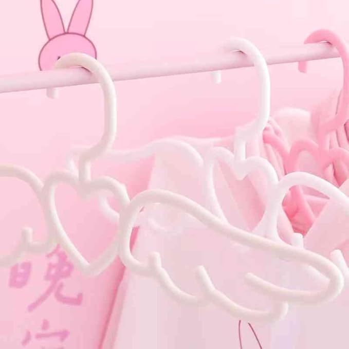 Cute Angel Wing Clothes Hanger - Heart-Shaped Design for Dorm Room - Perfect for Ties, Scarves, and Accessories (10 Pcs)