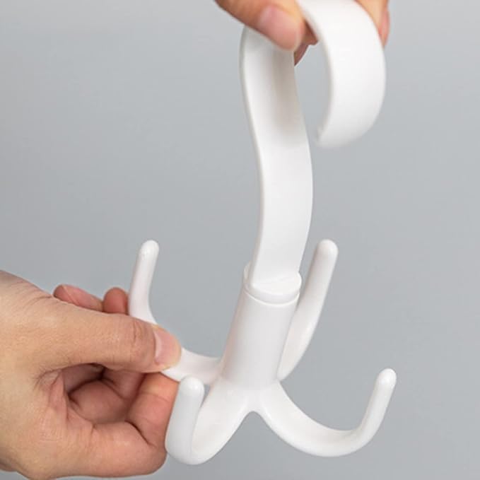 3pcs Rotating Four Hooks Organizer for Scarves Ties and Accessories Creative Closet Hanger White Multifunctional Design for Easy Access and Organization