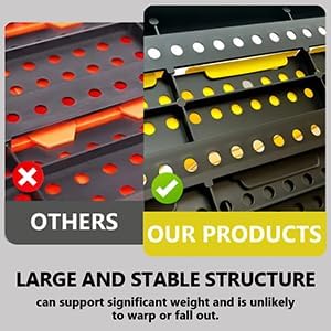 Wall Mounted Storage Bins - Plastic Adjustable Compartment Organizer for Screws, Nuts, Bolts & Tools | Heavy-Duty Home & Garage Organization | Closet, Bedroom, 90PCS (36R+36B+18Y)