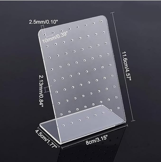 2Pcs 72-Slot Acrylic Earring Organizer - Jewelry Display Stand for Ear Studs and Hoops, Compact Jewelry Storage and Showcase for Home/Boutique Use
