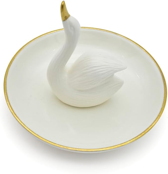 Swan Posture Trinket Tray Decorative Ring Holder Jewelry Storage Dish