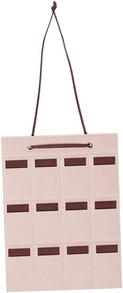 Felt Sunglasses Organizer Wall Hanging Bag Multi-compartment Storage for Eyewear Jewelry Accessories Space-saving Design Material Camel Color