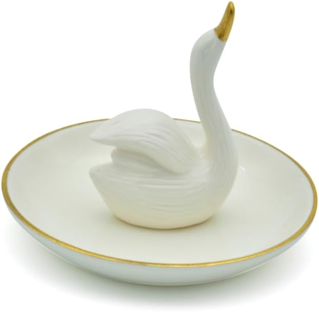 Swan Posture Trinket Tray Decorative Ring Holder Jewelry Storage Dish