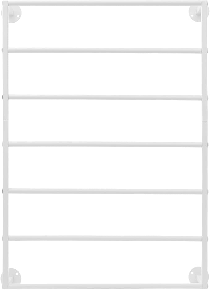 Wall Mounted Scarf Rack, 7-Tier Scarf and Tie Display Rack, White Hijab Hanger, Metal Wrapping Paper Storage Organizer for Accessory Stores, Bedrooms, Bathrooms