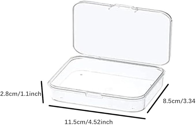 10Pcs Mini Plastic Storage Containers Box with Lid, Clear Rectangle Box,Clear Plastic Gift Box with Lids for Bead, Jewelry, Office Supplies Small Items, Crafts Accessories
