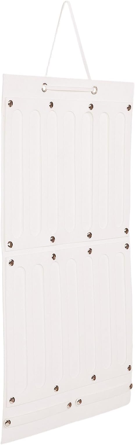DECHOUS Felt Jewelry Organizer Hanging Bag for Earrings and Hair Accessories, Wall-mounted Claw Clip Holder Bow Storage, Beige Travel Accessory Organizer for Closet and Door