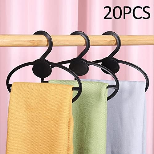 20 X Scarf Shawl Tie Organizer Accessories Holder Portable Neckerchief Rack Display Space Saving Closet Organizer (Black 13cm)